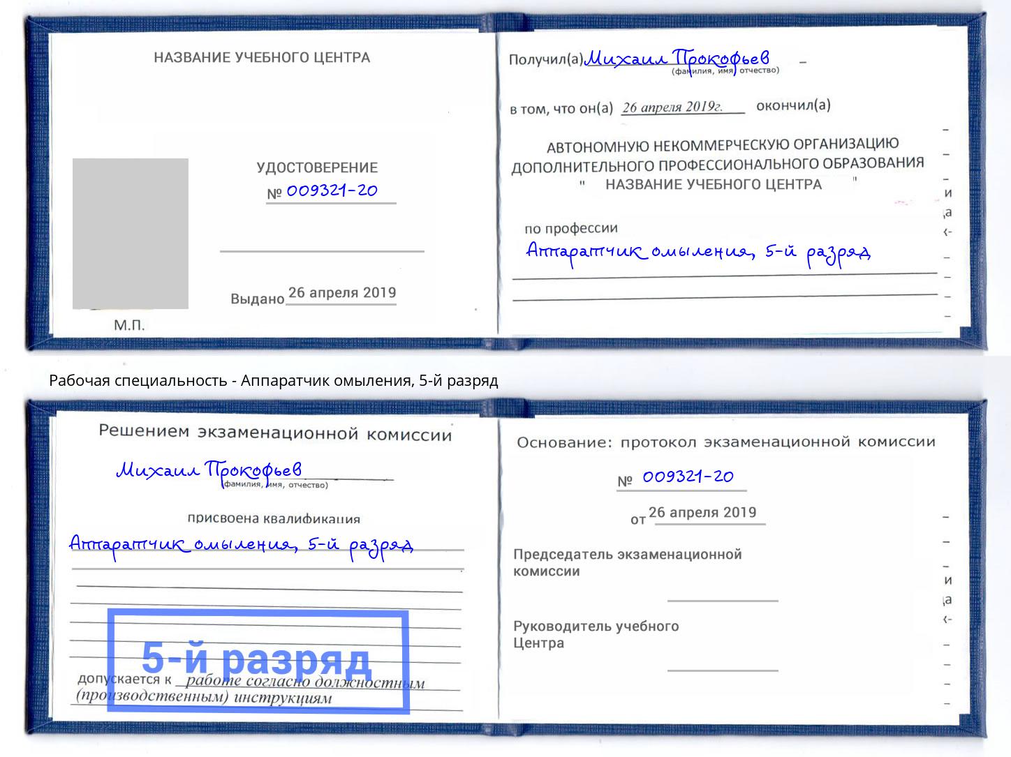 корочка 5-й разряд Аппаратчик омыления Электросталь