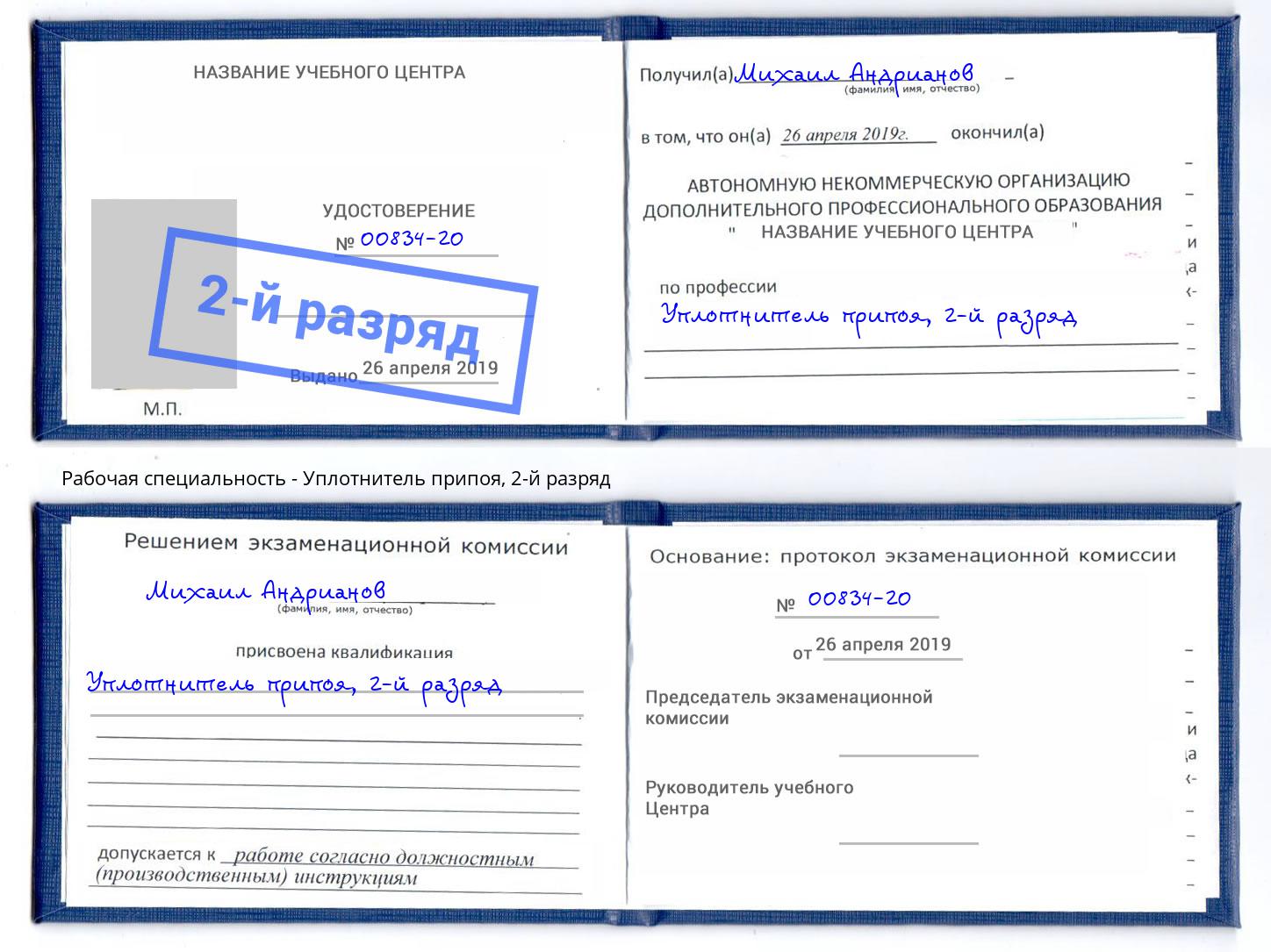 корочка 2-й разряд Уплотнитель припоя Электросталь